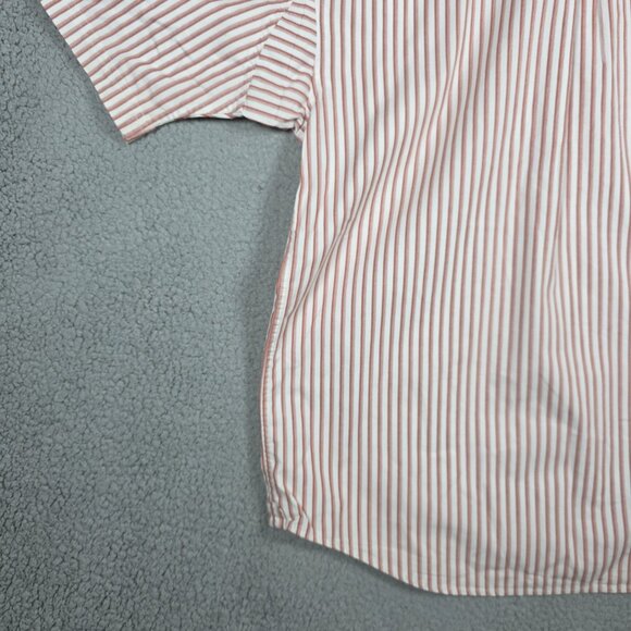 VTG Duluth Trading Button Down Shirt Mens Size Large Collarless Striped Loose - Picture 7 of 12